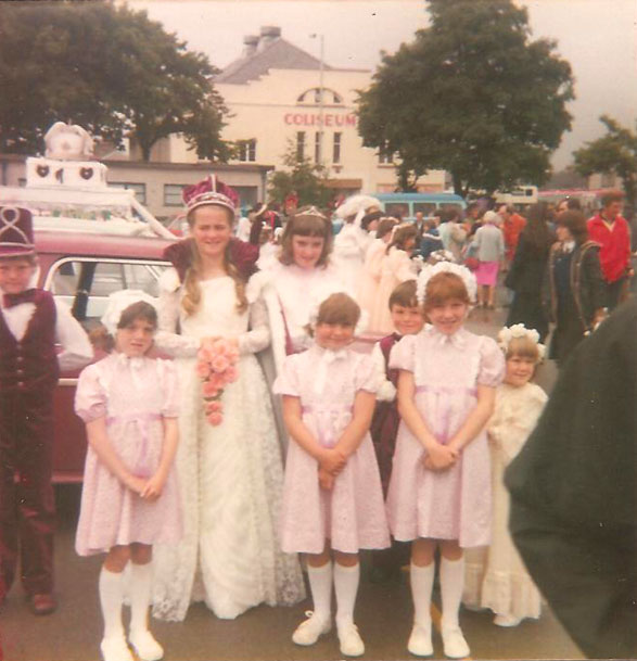 Denise, the Queen, and her Court in Porthmadog